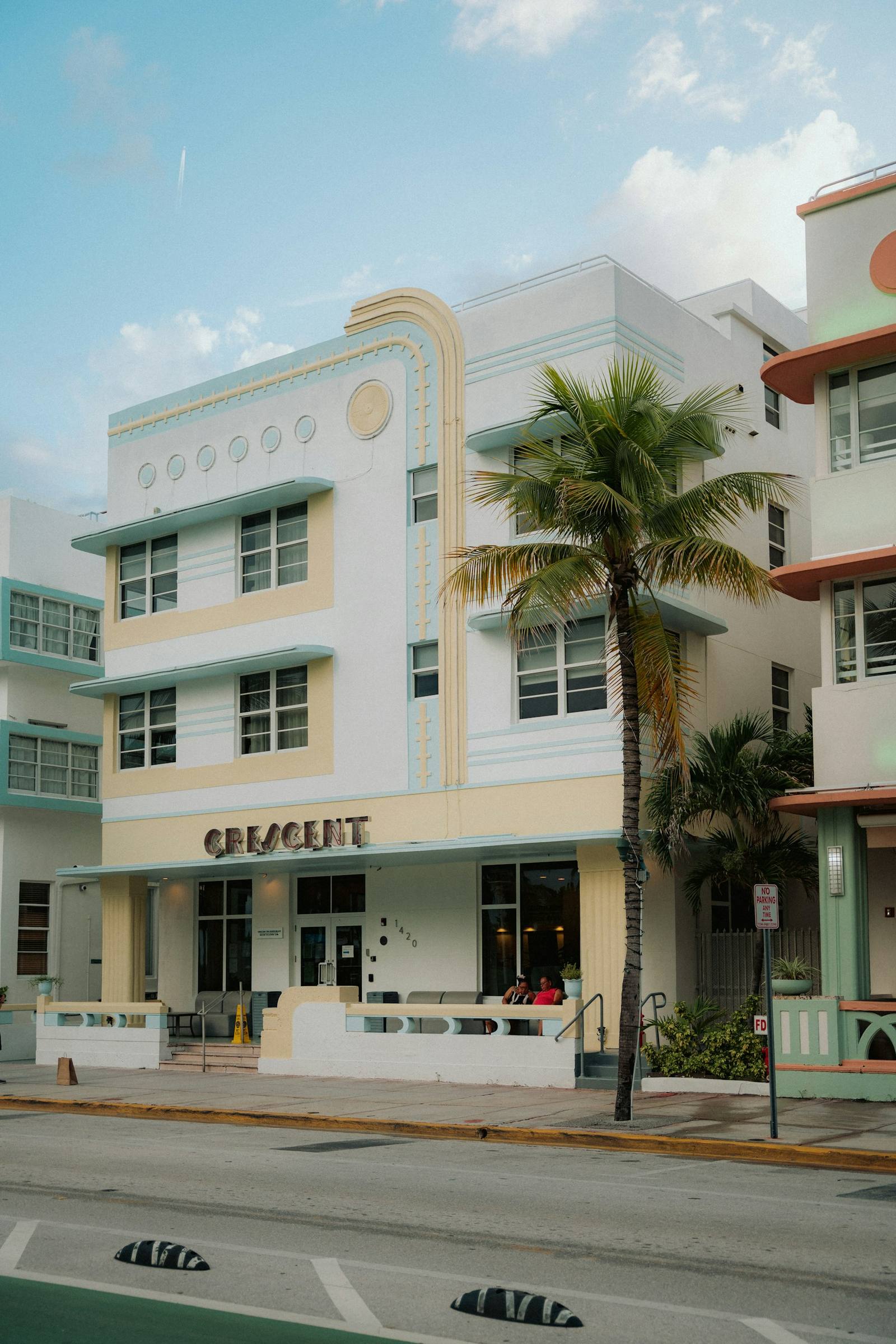 Art Deco hotel facade on Ocean Drive
